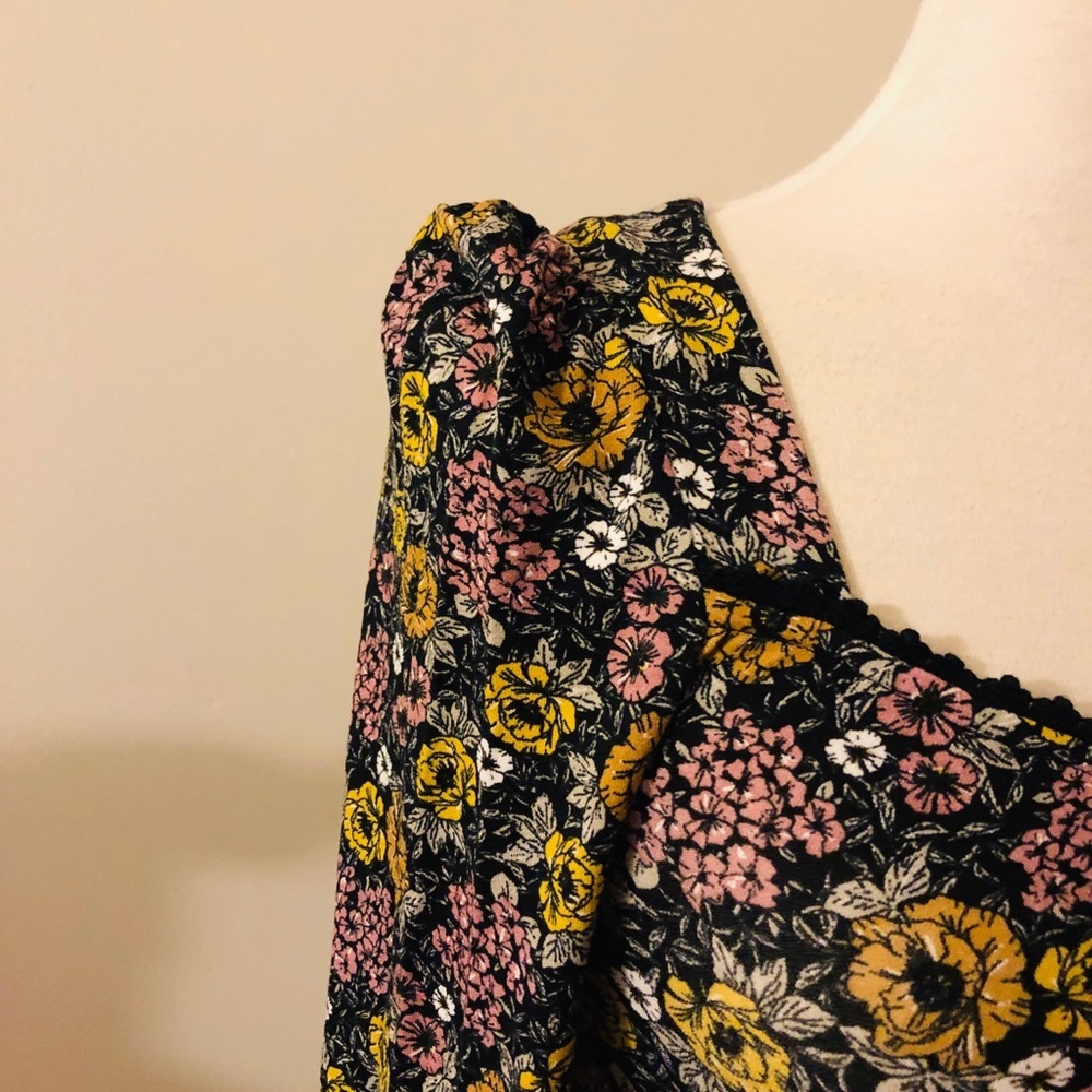 TopShop NWT Black Floral Dress / Tunic - Picture 5 of 8